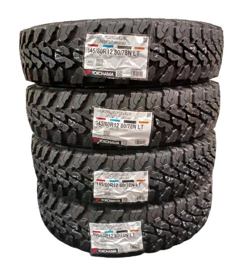 4x YOKOHAMA 145/80R12 GEOLANDAR MT G003 Light Track Tires Snow Mud SUV 145 80 12 - Image 1 of 4