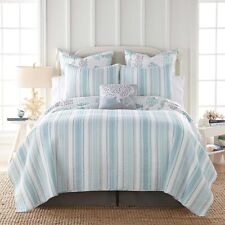 Levtex Home Cape Coral Key King Quilt Coastal, 100% Cotton, Teal