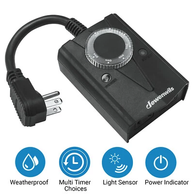 DEWENWILS Outdoor Timer Switch,Timer Outlet, Timer for Lights, Timer Switch 120V - Image 1 of 4
