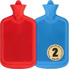 2 Pack Hot Water Bottles 2L 68oz Natural Rubber -BPA Free- Durable Large Hot ...