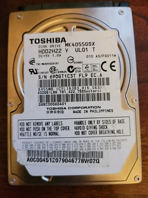 Toshiba  MK4055GSX 400GB Internal  5400RPM 2.5" SATA - Image 1 of 2