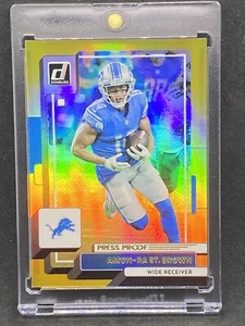 Amon-ra St. Brown RARE GOLD REFRACTOR INVESTMENT CARD SSP PANINI LIONS MINT - Picture 1 of 2