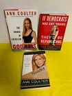 Ann Coulter lot of 3 books - Godless, Slander & They'd be Republicans