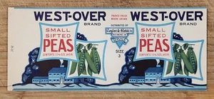 ADVERTISING Label Can West Over Small Sifted Peas Taylor Sledd Richmond Virginia - Picture 1 of 1