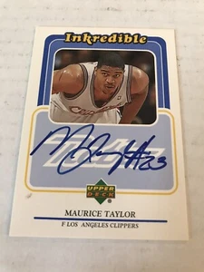 1999-00 UD Retro Maurice Taylor Inkredible Autograph Auto RC ROOKIE CLIPPERS - Picture 1 of 2