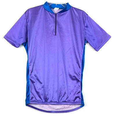 Vintage Baleno Cycling Jersey Mens XL Purple 1/4 Zip Flash 90s Bike Made in USA - Image 1 of 4