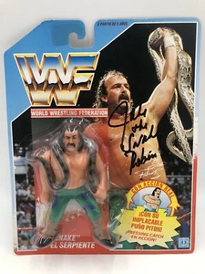 WWF Hasbro Jake The Snake Roberts SIGNED - Vintage AUTOGRAPH Figure π - Picture 1 of 8