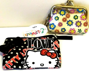 Lot Of 2 Sanrio Hello Kitty Wallet/ Vintage California Change Purse Retired NWT - Picture 1 of 12