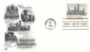 set of 4 FDCs '80 Architecture USA 15c on ArtCraft Cachet SC#1838-1841 - Picture 1 of 4