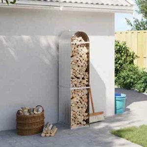 vidaXL Portaceppi Argento 40x45x170 cm in Acciaio Zincato - Foto 1 di 1