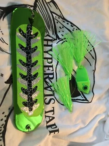 High Percentage Bait/Meat Rig/360/Rotator w/ Hyper Vis UV Green W Flash Bulb Rig - Picture 1 of 8