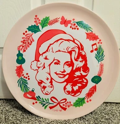 Dolly Parton Holiday Christmas 14” Melamine Platter Plate - Image 1 of 3