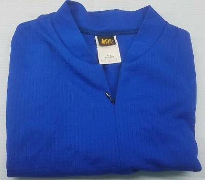 Винтажный REI велосипеда Велоспорт Джерси 1/8 молнии задний мешок синий w черная сетка Sq стежок M - Изображение 1 из 4