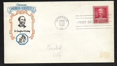 #875 2c Famous Americans - Scientist - Crawford W. Long -Torkel Gundel FDC - Image 1 of 2