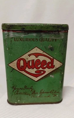 Vtg Queed Tobacco Tin 4.5x3.5x1 - Image 1 of 4