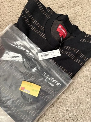 Suéter Supreme Dash a Rayas Cuello Redondo Negro L NUEVO Foto 1 de 3