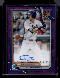 Bowman Draft Eli Serrano 2024 #CPA-ESE 1st Prospect púrpura automático/250 refractor - Imagen 1 de 2