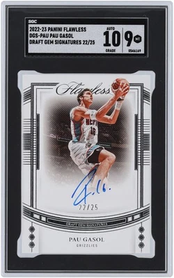 Tarjeta firmada por Pau Gasol Grizzlies 2022-23 Panini impecable #DGS-PAU #22/25 SGC 9/10 Foto 1 de 2