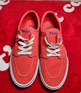 Polo Ralph Lauren Faxon X Men’s Canvas Sneakers Red Coral Size 11M - Picture 1 of 11