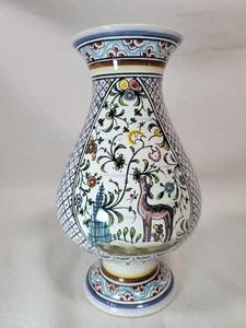 Hand Painted Vase Coimbra Made in Portugal XVII Signed 22cm High Rare Prop - Picture 1 of 13