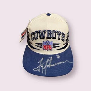 Vintage Signed Troy Aikman Pro Line Logo Athletic Dallas Cowboys NFL Hat Diamond - Picture 1 of 14