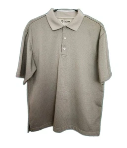 Pro Tour Men's Large Performance Golf Polo Relaxed Fit Tan Short Sleeve - Picture 1 of 12