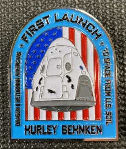 NASA - "Primo Lancio" Hurley Behnken - Moneta Sfida - Foto 1 di 2
