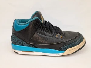 Scarpe da basket Air Jordan 3 Retro 441140-018 da ragazzo taglia 5,5 anni nere Rio Teal - Foto 1 di 11