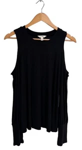 Terra & Sky Women's Long Sleeve Black TS Cold Shoulder Crew Blouse Size 0X - Picture 1 of 9