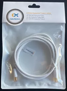 4K Mini DisplayPort to DisplayPort Cable 6FT 101008-6 by Cable Matters, New - Picture 1 of 5
