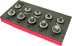 Welzh Werkzeug 10pc Torx Bit Socket Set EXTRA STUBBY, SHORT, S2 STEEL T10-T55 - Picture 1 of 3