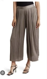 T TAHARI AKKORDEON PLISSEE WEITES BEIN HOSE IN KHAKI OLIV - Bild 1 von 9