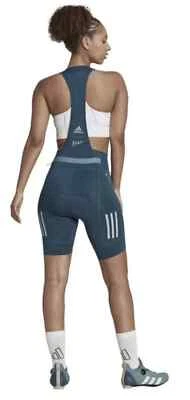adidas women’s Medium PARLEY BIB W Cycling Shorts Bodysuit Reflective HM3159 NEW - Image 1 of 4