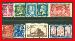 France Postage Stamps Scott 167-255, 9-Stamp Used Selection!! F752 - Picture 1 of 1