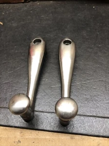 1937-48 CHEVY TRUCK CHROME INSIDE DOOR RISER HANDLES PAIR VINTAGE - Picture 1 of 4