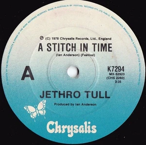 Jethro Tull ORIG OZ 45 A stitch in time NM ‘78 Chrysalis K7294 Prog - Picture 1 of 1