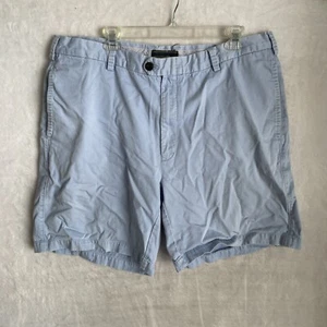 Orvis Mens Khaki Chino Shorts Solid Blue Pants 40 Cotton Button Zip Pockets - Picture 1 of 12