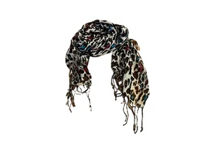 Scarf Leopard/ Cheetah White, Black, Pink, Purple and Teal. - Picture 1 of 1