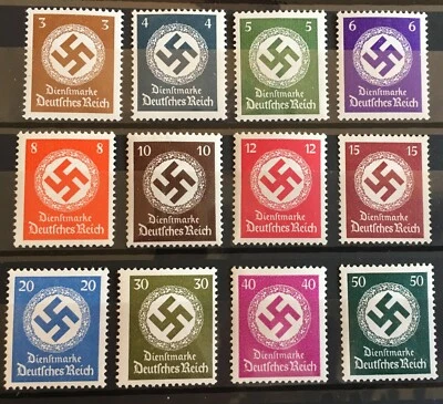  Germany 1942/44 3rd Reich Official Stamp Mi 166-77 Sc 92-103  MNH - Image 1 of 4