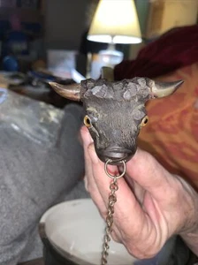 Bullshead markiert RAUCHPFEIFE - beschädigt - Bullenkopf mit Ring in Nase und Kette - Bild 1 von 5
