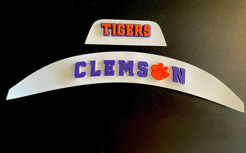 Clemson Tigers 3D Flex Bumper Set, for a Full Size Football Helmet Cover