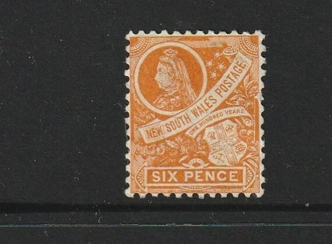 STAMPS NEW SOUTH WALES 1888 6d ORANGE MINT HINGED[heavy] Cover