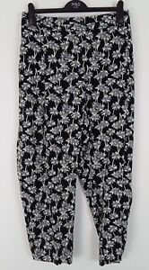 Marks & Spencer Trousers Black Palm Tree Jersey Bootcut Hi-Rise Elastic NEW F2
