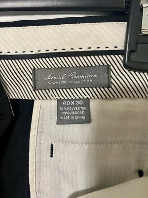 Daniel Cremieux Mens Pants 40x30 Black Signature Collection Polyester/Viscose - Image 1 of 3