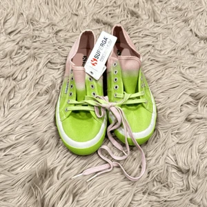 NWT Superga pink and green sneakers size 8.5 - Picture 1 of 9