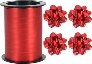 Curling Balloon String Ribbon with Gift Wrapping Bows Set 3/8in Wide Crimped - Picture 1 of 20