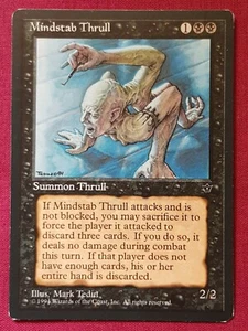 Magic The Gathering FALLEN EMPIRES MINDSSTAB THRULL TEDIN tarjeta negra Magic The Gathering - Imagen 1 de 2