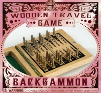 HOUSE OF MARBLES - MINI WOODEN TRAVEL GAME - BACKGAMMON - NEW - Image 1 of 2