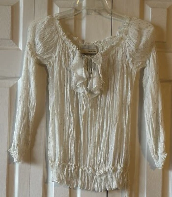 Carrie Allen Sheer Boho Vintage Blouse Shirt Large - Image 1 of 4
