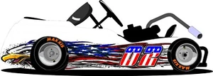 RACING GO KART WRAP WITH FRONT AND REAR NUMBERS, patriotic,graphics, decal,eagle - Picture 1 of 1